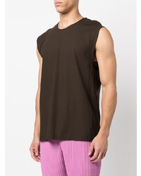 dunkelgrünes Trägershirt von Homme Plissé Issey Miyake