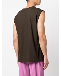 dunkelgrünes Trägershirt von Homme Plissé Issey Miyake