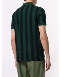 dunkelgrünes vertikal gestreiftes Polohemd von Kent & Curwen