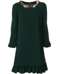 dunkelgrünes verziertes Kleid von Dolce & Gabbana