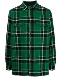 dunkelgrünes Wolllangarmhemd mit Schottenmuster von Polo Ralph Lauren