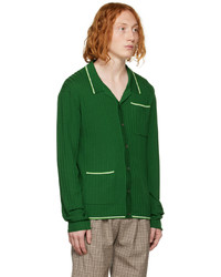 dunkelgrünes Wolllangarmhemd von King & Tuckfield