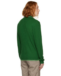 dunkelgrünes Wolllangarmhemd von King & Tuckfield