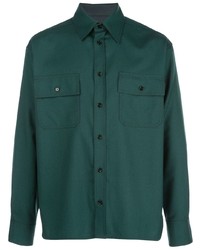 dunkelgrünes Wolllangarmhemd von Marni