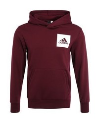 dunkellila bedruckter Pullover mit einem Kapuze von adidas
