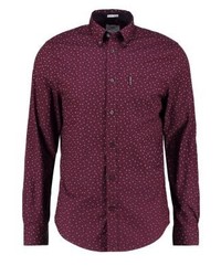 dunkellila bedrucktes Langarmhemd von Ben Sherman