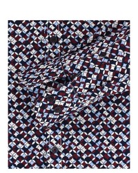 dunkellila bedrucktes Langarmhemd von Casamoda