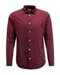 dunkellila bedrucktes Langarmhemd von Selected Homme