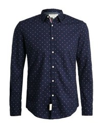 dunkellila bedrucktes Langarmhemd von Tom Tailor