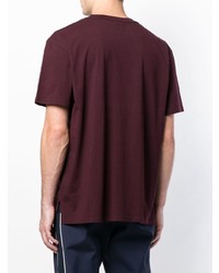 dunkellila bedrucktes T-Shirt mit einem Rundhalsausschnitt von Kent & Curwen