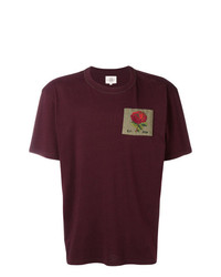 dunkellila bedrucktes T-Shirt mit einem Rundhalsausschnitt von Kent & Curwen