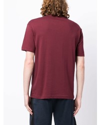 dunkellila bedrucktes T-Shirt mit einem Rundhalsausschnitt von Ea7 Emporio Armani