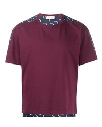 dunkellila bedrucktes T-Shirt mit einem Rundhalsausschnitt von Marni