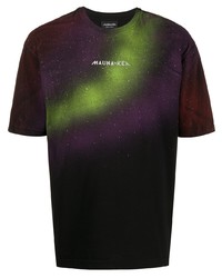 dunkellila bedrucktes T-Shirt mit einem Rundhalsausschnitt von Mauna Kea