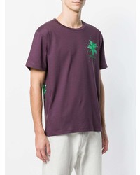 dunkellila bedrucktes T-Shirt mit einem Rundhalsausschnitt von Missoni Mare