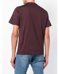 dunkellila bedrucktes T-Shirt mit einem Rundhalsausschnitt von Golden Goose Deluxe Brand