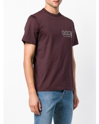 dunkellila bedrucktes T-Shirt mit einem Rundhalsausschnitt von Golden Goose Deluxe Brand