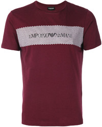 dunkellila bedrucktes T-shirt von Emporio Armani
