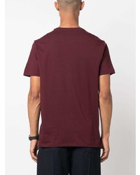 dunkellila besticktes T-Shirt mit einem Rundhalsausschnitt von Polo Ralph Lauren