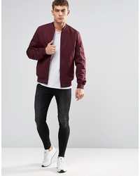 dunkellila Bomberjacke von Asos