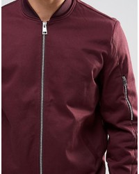 dunkellila Bomberjacke von Asos