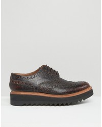 dunkellila Brogues von Grenson