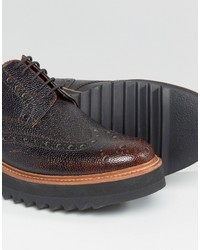 dunkellila Brogues von Grenson