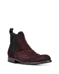 dunkellila Chelsea Boots aus Wildleder von Pantanetti