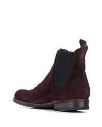 dunkellila Chelsea Boots aus Wildleder von Pantanetti