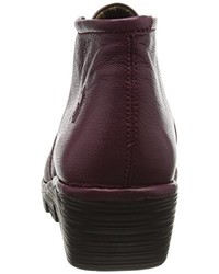 dunkellila Chukka-Stiefel von Fly London