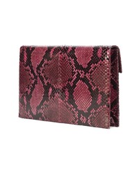 dunkellila Clutch mit Schlangenmuster von Susie Straubmueller