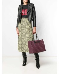 dunkellila gesteppte Shopper Tasche aus Leder von Givenchy