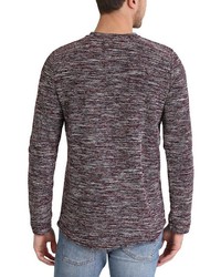 dunkellila Henley-Pullover von INDICODE