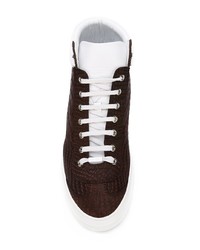 dunkellila hohe Sneakers aus Leder von Jimmy Choo