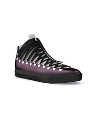 dunkellila hohe Sneakers aus Leder von Swear