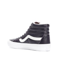 dunkellila hohe Sneakers aus Leder von Vans