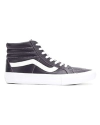 dunkellila hohe Sneakers aus Leder von Vans