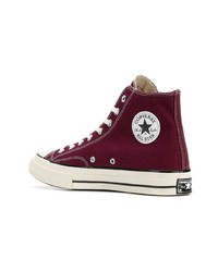 dunkellila hohe Sneakers aus Segeltuch von Converse