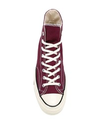 dunkellila hohe Sneakers aus Segeltuch von Converse