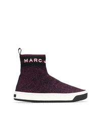 dunkellila hohe Sneakers von Marc Jacobs