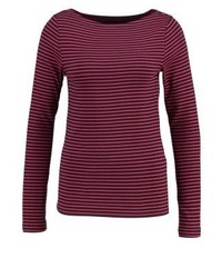 dunkellila horizontal gestreiftes Langarmshirt von Gap