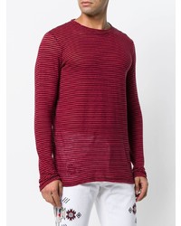 dunkellila horizontal gestreiftes Langarmshirt von Isabel Marant