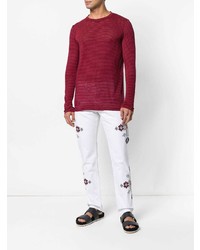 dunkellila horizontal gestreiftes Langarmshirt von Isabel Marant