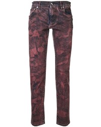 dunkellila Mit Batikmuster Jeans von Dolce & Gabbana