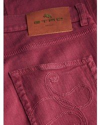 dunkellila Jeans mit Paisley-Muster von Etro
