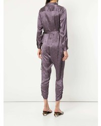 dunkellila Jumpsuit mit Blumenmuster von Rachel Comey