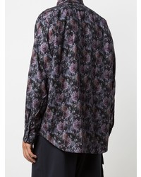 dunkellila Langarmhemd mit Blumenmuster von Engineered Garments