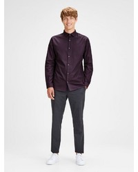 dunkellila Langarmhemd von Jack & Jones