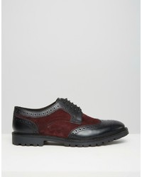 dunkellila Leder Brogues von Base London