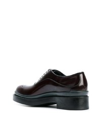 dunkellila Leder Brogues von Prada